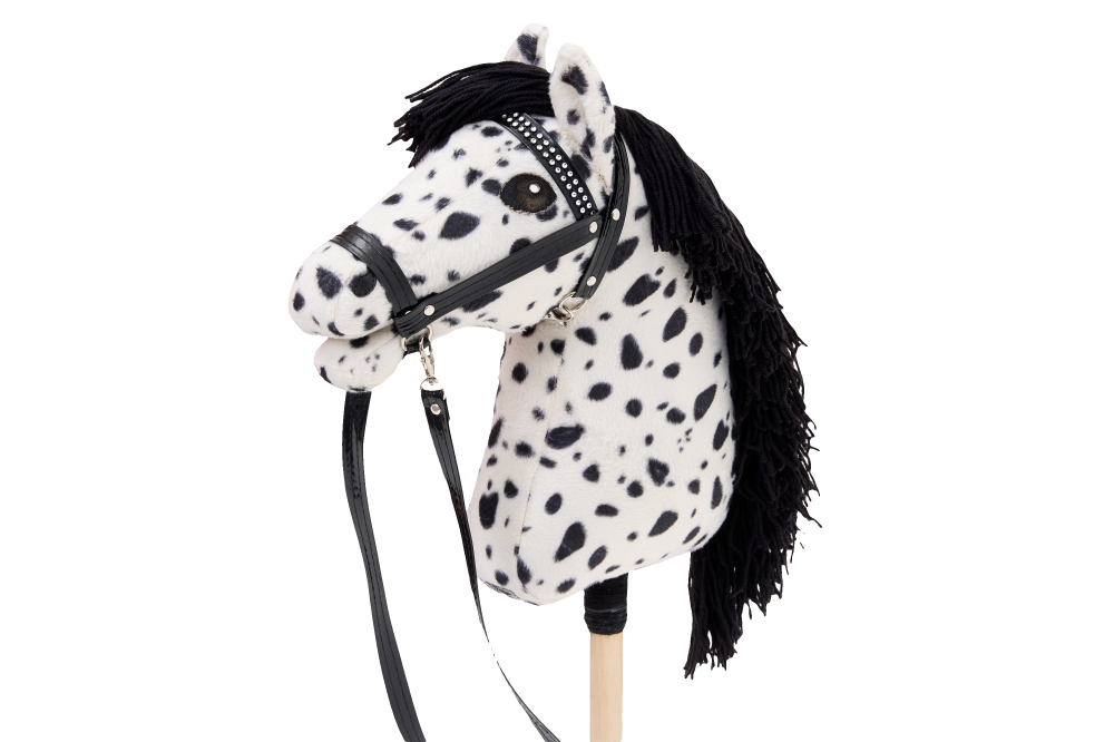 Hobby Horse Tarantowy - Maść Tarantowata - Duży (A3 - 38 cm) - Pasja - Konik na kiju nr 15, hobby horsing, pasja hobby horse, głowa konia na patyku